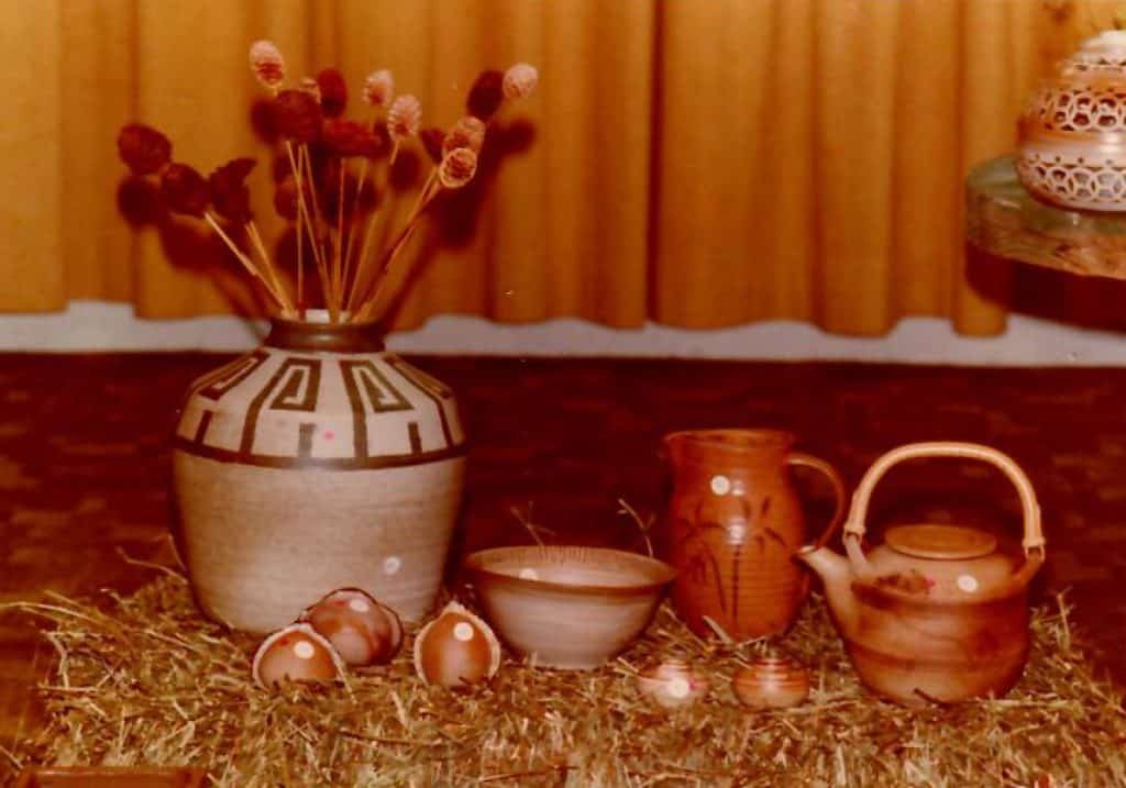 Pottery Vases with Dried Flowers